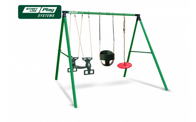 Качели SLP SYSTEMS 3 секции + качеля двойная + качеля диск красная + качеля с фиксацией зеленая Качели SLP SYSTEMS 3 секции + качеля двойная + качеля диск красная + качеля с фиксацией зеленая